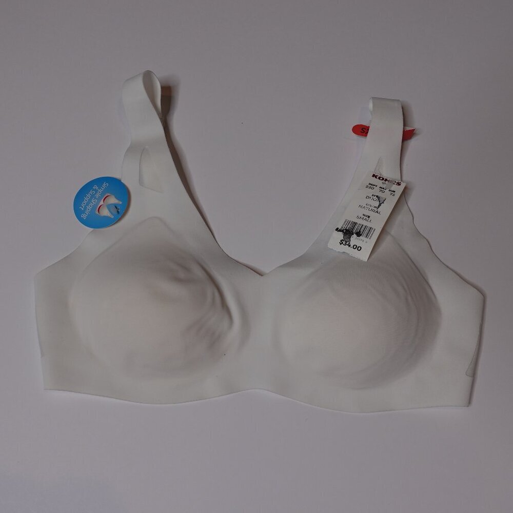 Hanes Simple Shaping and comfort Bra with pads Size XS White new